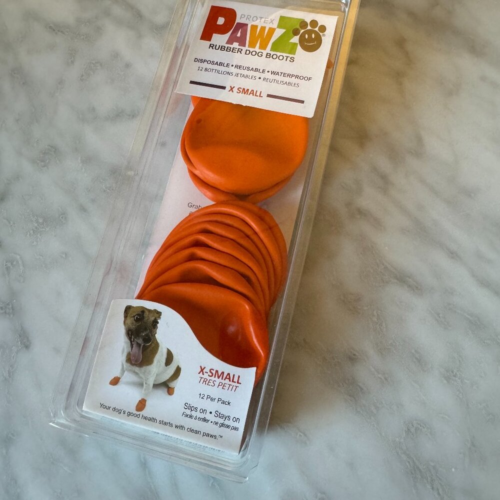 PawZ Rubber Dog Boots for Paws to 2" - All-Weather Dog Booties for Hot Pavement,
